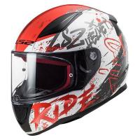 Шлем интеграл LS2 FF353 RAPID NAUGHTY бело-красный матовый