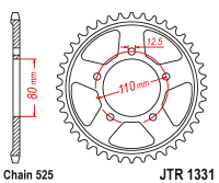 Звезда ведомая (задняя) JTR1331-42ZBK