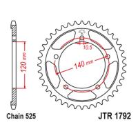 Звезда ведомая (задняя) JTR1792-43ZBK