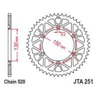 Звезда ведомая (задняя) алюминиевая JTA251-48BLK