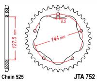 Звезда ведомая(задняя) алюминиевая JTA752-39
